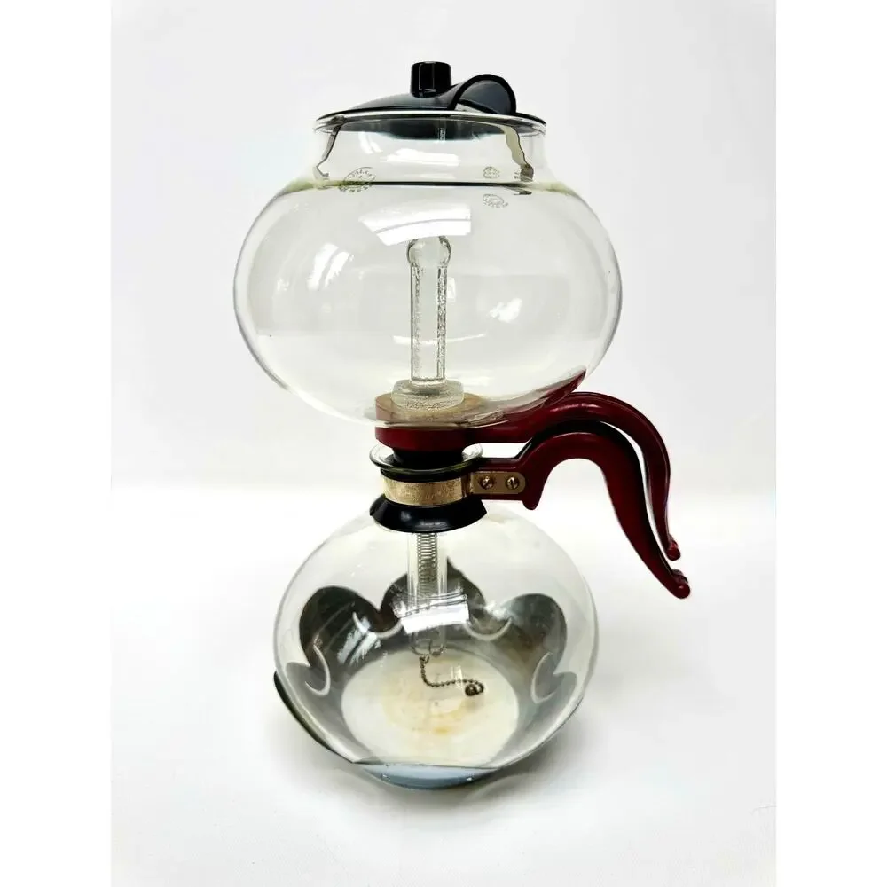 Vintage Complete Silex Pyrex Vacuum Coffee Maker, Red Bakelite